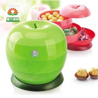 生活谷果盘 糖果盒 苹果旋转干果盘 零食旋转盒 3层JJ5099