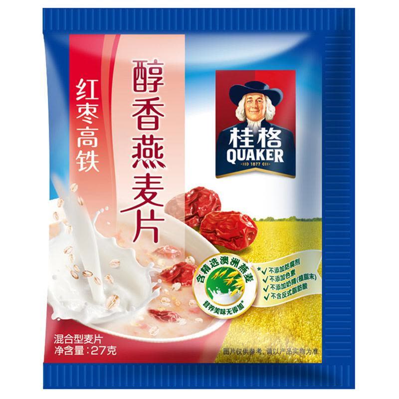 桂格醇香燕麦片27g*20包 谷物早餐 红枣高铁图片