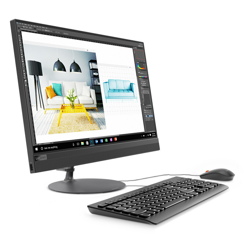 联想(Lenovo)AIO520-22 21.5英寸一体机(G3930T 4GB 1TB 集显 无光驱 Win10)黑色