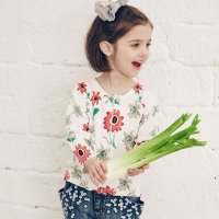 裂帛童装正品 2015春装新款 圆领印花薄针织开衫毛衣女童56140190