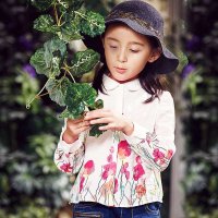 裂帛童装2015春季新款 衬衫领 印花长袖衬衫 女童56140044