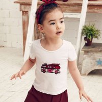 裂帛童装正品 新款圆领刺绣针织短袖T恤女童66140233