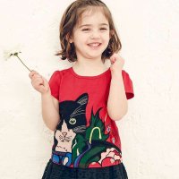 裂帛童装亲子 2015春夏新款 圆领 贴布绣针织短袖T恤 66140143