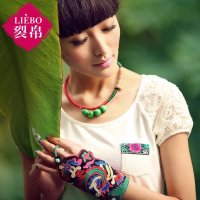 裂帛童装亲子 圆领绣花插肩袖短袖T恤 女66140230