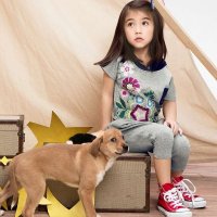 裂帛童装2015春夏新款绣花连帽休闲风格套装女童6614002O