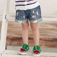 裂帛童装2015春夏新款刺绣破洞牛仔裤百搭短裤女童66140145