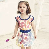 裂帛童装2015夏季新款圆领无袖裙圆点印花连衣裙收腰女童66140132