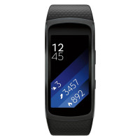 《顺丰包邮》Samsung/三星Gear Fit 2手表/手环 心率温度检测计步 曲面屏 智能穿戴运动手环 黑色 L码