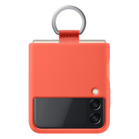 三星Galaxy Z Flip3 5G 原装手机壳 指环式硅胶保护壳 F7110折叠屏原装保护套手机套 深粉色