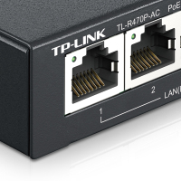TP-LINK R470P-AC 迷你型POE供电家用企业级钢壳有线路由器AC控制器一体机