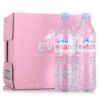 依云（Evian） 天然矿泉水 1500ml*12瓶 大瓶1.5L整箱 法国进口