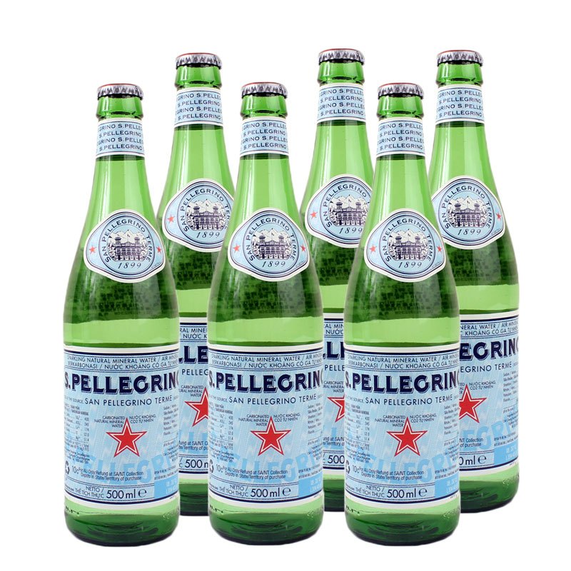 S.Pellecrino 圣培露 含气天然矿泉水 气泡水 500ml*24玻璃瓶 意大利进口