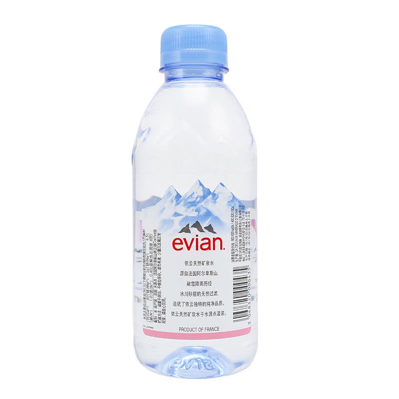 依云（Evian） 天然矿泉水 新包装 330ml*24瓶 法国进口图片