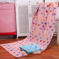 爱尔思 AY-6105 轻柔润肤双层纱布纯棉浴巾 柔软吸水可爱卡通浴巾