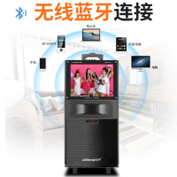 Qisheng/奇声广场舞音响移动便携式蓝牙显示屏大功率户外拉杆音箱门店宣传视频机带话筒号角音箱LX-L35