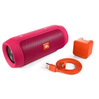 JBL Charge2+ 音乐冲击超强版 可充当移动充电设备 震撼低音 防溅设计 粉红色 博雅影音专卖