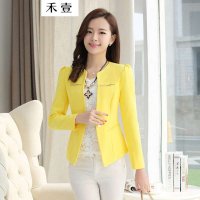 禾壹 2015春秋装新款女士西服上衣 韩版时尚修身气质简约短款小西装外套