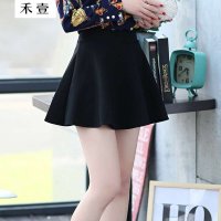 禾壹 2015秋装新款女装韩版时尚修身百搭纯色简约短裙 半身裙