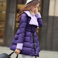 禾壹 保暖大翻领修身中长款羽绒服女 2015冬装新款时尚韩版女装羽绒衣 外套 潮