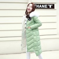 禾壹 狐狸毛前短后长中长款羽绒服女 2015冬装新款时尚韩版百搭修身收腰女装连帽羽绒衣大码 外套