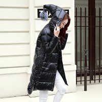 禾壹 中长款前短后长羽绒服女 2015冬装新款时尚韩版百搭修身收腰女装连帽羽绒衣 外套