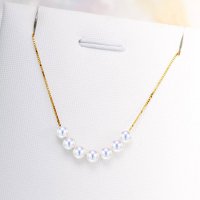 黛米 至歆 4-4.5mm正圆亮泽白色 AKOYA海水珍珠项链18k金链