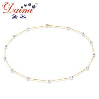 黛米 轻奢精圆4-4.5mm AKOYA天然海水 满天星珍珠项链 18K金