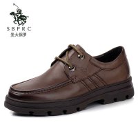 圣大保罗polo 休闲鞋 新款头层牛皮打蜡皮工艺 增高鞋商务休闲男鞋