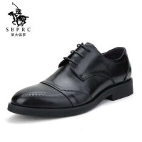 圣大保罗polo 商务休闲鞋 优质头层牛皮布洛克雕花 英伦冬季男鞋 系带