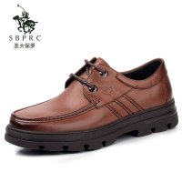 圣大保罗polo 商务休闲鞋 优质打蜡真皮 超透气舒适 增高鞋男士皮鞋 系带鞋