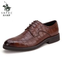 圣大保罗polo 正装鞋 优质头层皮压制鳄鱼纹 透气舒适百搭英伦男鞋 系带鞋商务休闲应酬