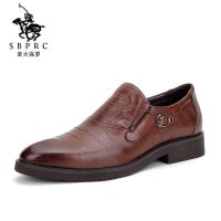 圣大保罗polo 男士皮鞋 头层牛皮鳄鱼纹英伦套脚男鞋 男鞋冬季新款