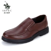 polo圣大保罗 正装鞋 头层牛皮透气毛孔 柔软舒适套脚男士皮鞋