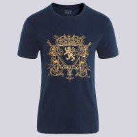 2015虎迹新款圆领短袖男春夏韩版潮流休闲棉时尚印花透气运动T恤薄 健身跑步圆领印花短袖