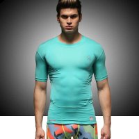 虎迹男士紧身衣速干篮球短袖T恤跑步骑行训练服运动健身衣男弹力吸汗 2015012