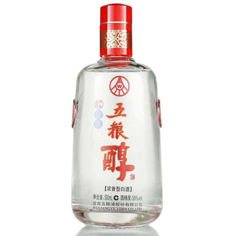 五粮液股份公司 五粮醇 红淡雅 透明瓶 整箱装 50度 500ml*6 婚庆喜酒 浓香型白酒图片