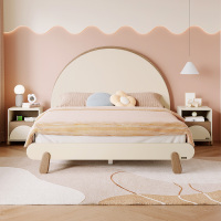 全友家居儿童床奶油风卧室简约现代青少年男孩女孩1.5米床