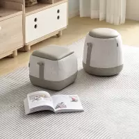 全友家居现代简约储物收纳脚凳布皮凳客厅轻便小巧舒适座包小凳矮凳