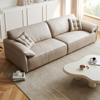 全友家居简约奶油风客厅大象耳扶手皮感科技布布艺沙发扶手储物袋设计家具布沙发