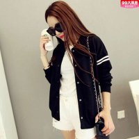 X.Yfuns女装秋季新品黑色拼色棒球服外套