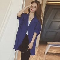 X.Yfuns米兰的小铁匠大翻领蓝色风衣