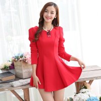 X.Yfuns修身显瘦红色连衣裙