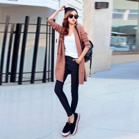 X.Yfuns英伦风黑色条纹打底裤