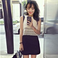 X.Yfuns 小女人拼接花边两件套套装