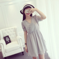 X.YfunsV领斜衣襟花边连衣裙