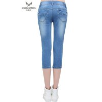 七分牛仔裤女夏季薄款修身显瘦百搭青年韩版女士哈伦裤女潮