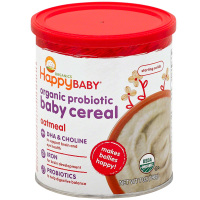 HappyBaby 禧贝 婴幼儿有机辅食米粉 含益生菌高铁燕麦米糊 二段 6个月以上 198g 美国直采