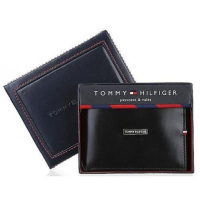 【美国苏宁直采】 Tommy Hilfiger 汤米希尔费格 男士短款对折牛皮质卡夹皮夹钱包 31HP22X005