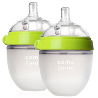 Comotomo 可么多么 婴幼儿 150TG硅胶奶瓶 绿色 150ml 2个装 美国直采