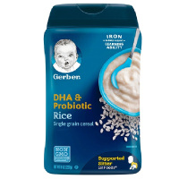 Gerber 嘉宝 婴幼儿辅食米粉 DHA益生菌纯大米 一段 辅食添加初期 227g 美国直采